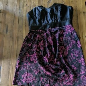 Strapless tulip skirt dress